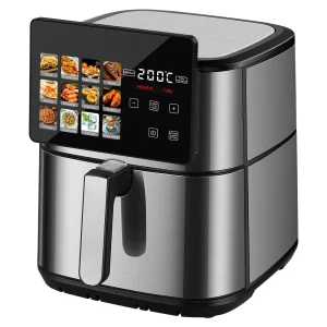 Customized Household Color LCD Display Touchscreen 8L 9L Multifunctional Oil-Free Digital Air Fryer Stainless Steel Air Fryers