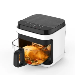 Professional Digital Control Oil-Free Air Fryer Oven 220V Glass Material Smart Touch Function for Cooking French Fries US Plug